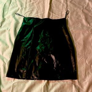 Fashion nova black faux leather skirt